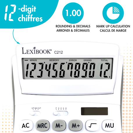 Calculatrice de bureau à 12 chiffres Blanc 6 - vertbaudet enfant 