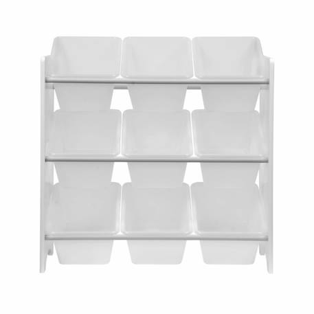 Meuble de rangement pour enfant avec 9 casiers - tobias - mdf décor bois naturel, 64x295x60cm Blanc+Naturel+Vert céladon 3 - vertbaudet enfant 
