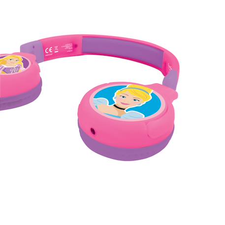 Casque 2 en 1 disney princesse bluetooth et filaire avec limitation de son MULTICOLORE 3 - vertbaudet enfant 