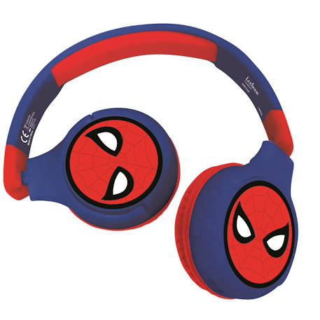 Casque 2 en 1 spiderman bluetooth et filaire avec limitation de son MULTICOLORE 1 - vertbaudet enfant 