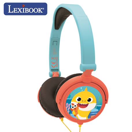 Casque stéréo filaire pliable baby shark avec limitation de volume d'écoute MULTICOLORE 1 - vertbaudet enfant 