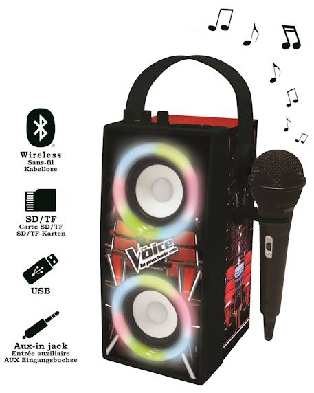 Enceinte bluetooth portable avec micro et effets lumineux the voice Noir 3 - vertbaudet enfant 