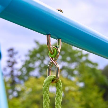 Portique 2 balançoires et vis-à-vis  métal h185cm Bleu - vert 5 - vertbaudet enfant 