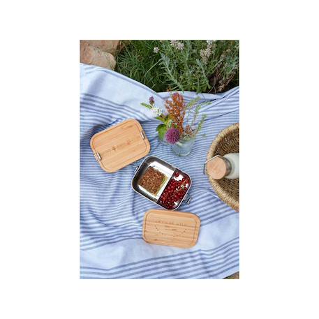 Boîte à goûter en inox et bambou adventure Multi-coloured 4 - vertbaudet enfant 