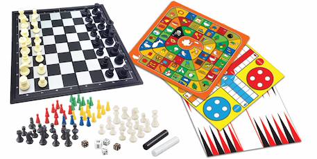 Coffret 8 jeux de société avec pions magnétiques Noir 1 - vertbaudet enfant 