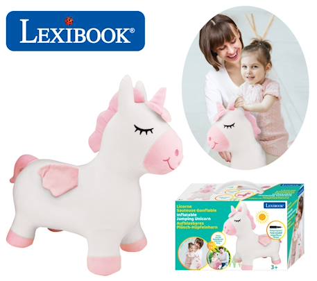 Licorne sauteuse gonflable avec housse en peluche Blanc 2 - vertbaudet enfant 
