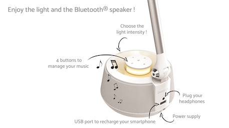 Lampe de bureau avec lumières led et enceinte bluetooth Blanc 3 - vertbaudet enfant 