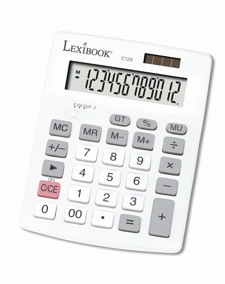 Calculatrice de bureau 12 chiffres avec double alimentation Blanc 1 - vertbaudet enfant 