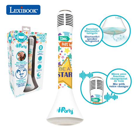 Micro karaoké sans fil avec enceinte bluetooth iparty Blanc 2 - vertbaudet enfant 