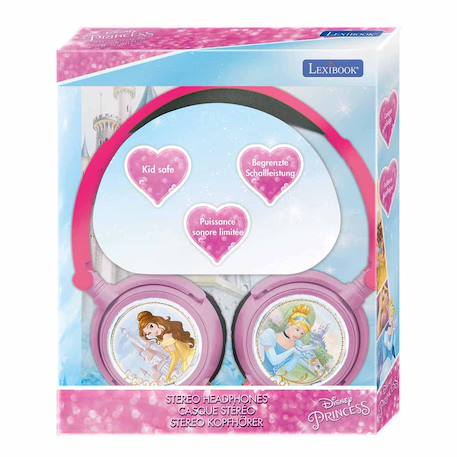 Casque stéréo filaire pliable avec limitation de volume d'écoute disney princesses MULTICOLORE 6 - vertbaudet enfant 