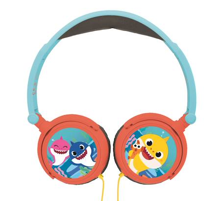 Casque stéréo filaire pliable baby shark avec limitation de volume d'écoute MULTICOLORE 2 - vertbaudet enfant 