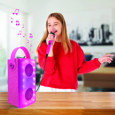 Enceinte bluetooth lumineuse rose avec micro Blanc 3 - vertbaudet enfant 