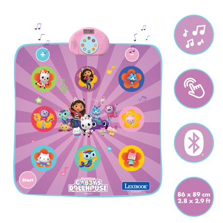 Tapis de danse électronique bluetooth et lumineux gabby et la maison magique Rose 2 - vertbaudet enfant 