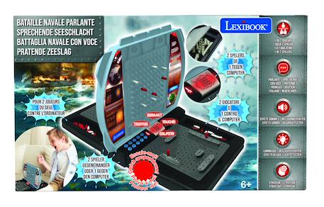 Jeu Bataille navale électronique parlante lumineuse (fr/de/it/nl)  1 ou 2 Joueurs, Effets Lumineux sonores, à piles Gris 6 - vertbaudet enfant 