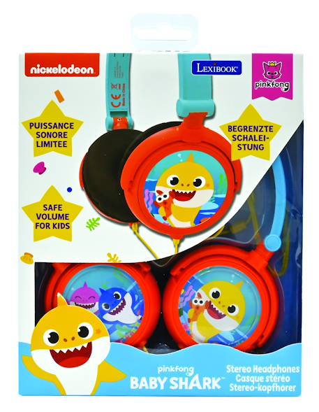 Casque stéréo filaire pliable baby shark avec limitation de volume d'écoute MULTICOLORE 6 - vertbaudet enfant 