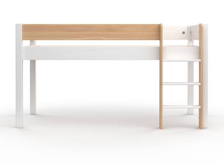 Lit mi-hauteur landes Blanc & bois massif+Flanelle et bois massif 4 - vertbaudet enfant 