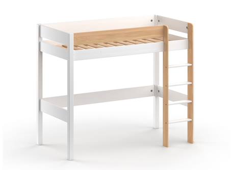 Lit mezzanine landes Blanc & bois massif+Bois massif kaki+Flanelle et bois massif+Kaki et bois massif 3 - vertbaudet enfant 