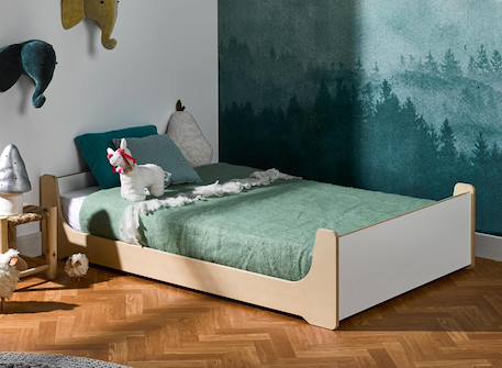 Lit montessori essentiel Blanc & bois 2 - vertbaudet enfant 