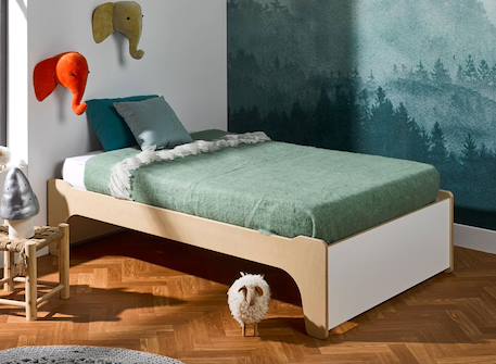 Lit montessori essentiel Blanc & bois 3 - vertbaudet enfant 