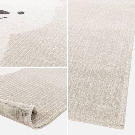 Tapis enfant beige / crème, tapis intérieur petit ourson, poils ras, tapis frisé très doux Beige 4 - vertbaudet enfant 