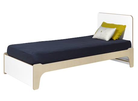Lit enfant avec tête de lit essentiel Blanc & bois 2 - vertbaudet enfant 