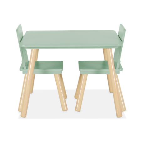 Table carrée enfant bois de pin 2 assises - judith Blanc+Rose+Vert+Vert olive 18 - vertbaudet enfant 
