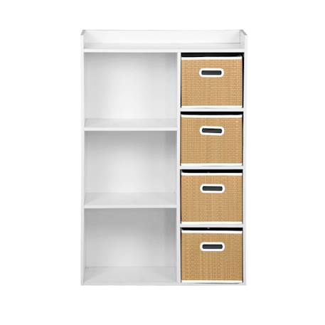 Meuble de rangement pour enfant pratique avec 7 compartiments et 4 paniers en fibre végétale Naturel 5 - vertbaudet enfant 