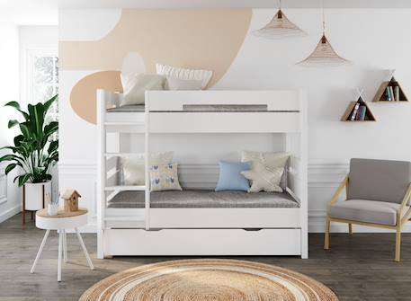 Lit superposé séparable 3 places Milo Anthracite+Blanc 6 - vertbaudet enfant 