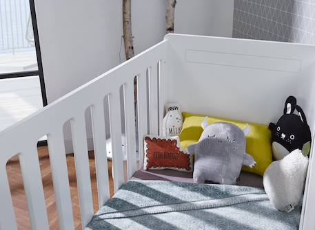 Lit bébé évolutif evidence Blanc & bois 5 - vertbaudet enfant 