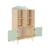 Bibliothèque enfant, 2 portes et 4 étagères Blanc+Naturel+Rose+Vert 23 - vertbaudet enfant 