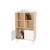 Bibliothèque enfant, 2 portes et 4 étagères Blanc+Naturel+Rose+Vert 6 - vertbaudet enfant 