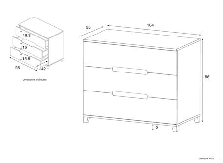 Commode milor Anthracite & bois+Blanc & bois 8 - vertbaudet enfant 