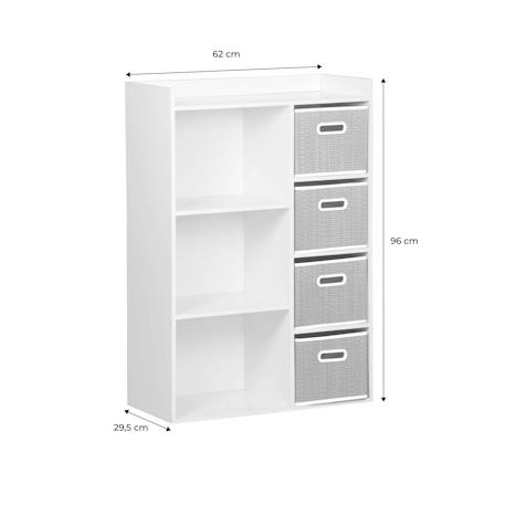 Meuble de rangement pour enfant pratique avec 7 compartiments et 4 paniers en fibre végétale Naturel 4 - vertbaudet enfant 