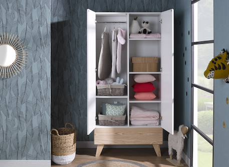 Armoire enfant equilibre Blanc & bois 2 - vertbaudet enfant 