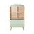 Bibliothèque enfant, 2 portes et 4 étagères Blanc+Naturel+Rose+Vert 22 - vertbaudet enfant 