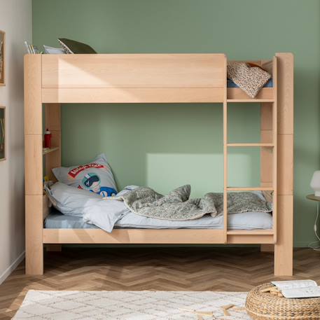 Lit superposé séparable en hêtre arsène Blanc-bois+Bois+Vert-bois 8 - vertbaudet enfant 