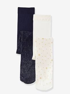 -Lot de 2 collants fantaisie détails brillants fille en polyamide