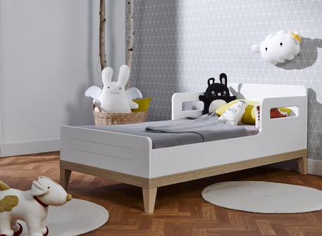 Lit bébé évolutif evidence Blanc & bois 3 - vertbaudet enfant 