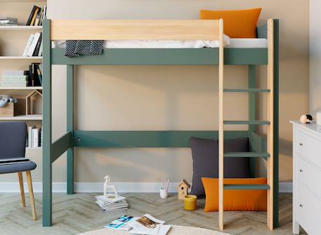Lit mezzanine landes Blanc & bois massif+Bois massif kaki+Flanelle et bois massif+Kaki et bois massif 14 - vertbaudet enfant 