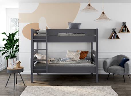 Lit superposé séparable milo Anthracite+Blanc+Gris flannelle 1 - vertbaudet enfant 