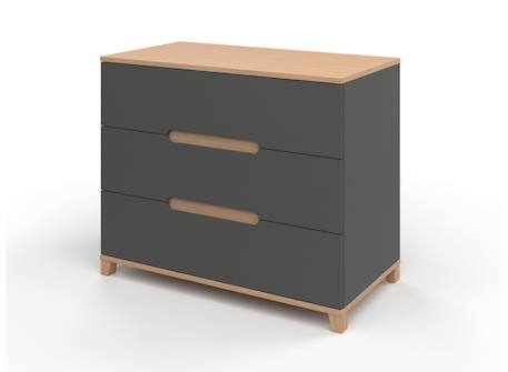 Commode milor Anthracite & bois+Blanc & bois 3 - vertbaudet enfant 