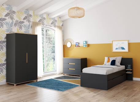 Commode milor Anthracite & bois+Blanc & bois 2 - vertbaudet enfant 