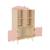 Bibliothèque enfant, 2 portes et 4 étagères Blanc+Naturel+Rose+Vert 18 - vertbaudet enfant 