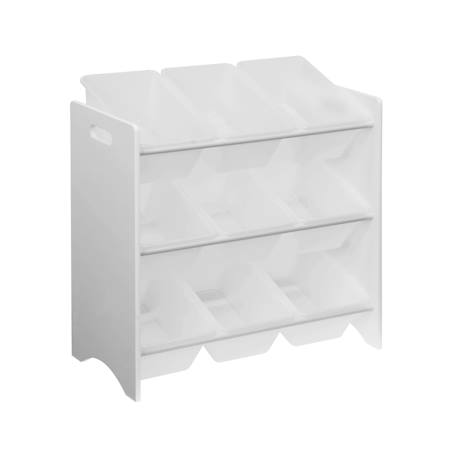 Lot de 2 meubles de rangement pour enfant, 18 casiers - tobias - mdf décor bois naturel, 64x295x60cm Blanc+Vert céladon 3 - vertbaudet enfant 