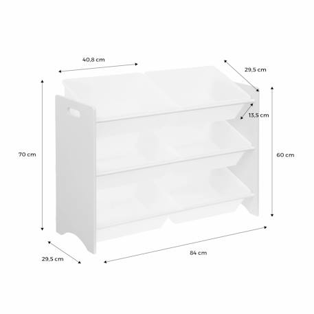 Meuble de rangement jouet avec 6 casiers, tobias, l 84 x p 29,5 x h 60cm Naturel 6 - vertbaudet enfant 