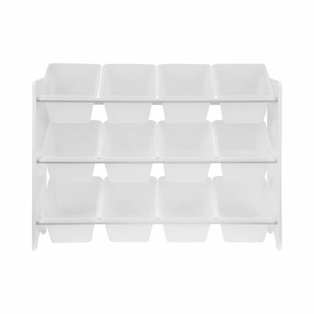 Meuble de rangement jouet avec 12 casiers, tobias, l 84 x p 29,5 x h 60cm Blanc+Naturel 4 - vertbaudet enfant 