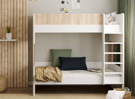 Lit superposé dune Blanc & bois 1 - vertbaudet enfant 