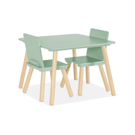 Table carrée enfant bois de pin 2 assises - judith Blanc+Rose+Vert+Vert olive 17 - vertbaudet enfant 