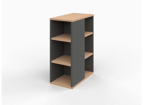Bureau avec caisson milor Anthracite & bois+Blanc & bois 4 - vertbaudet enfant 