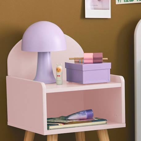 Table de chevet chambre enfant, pieds en pin Blanc+Rose+Vert 9 - vertbaudet enfant 